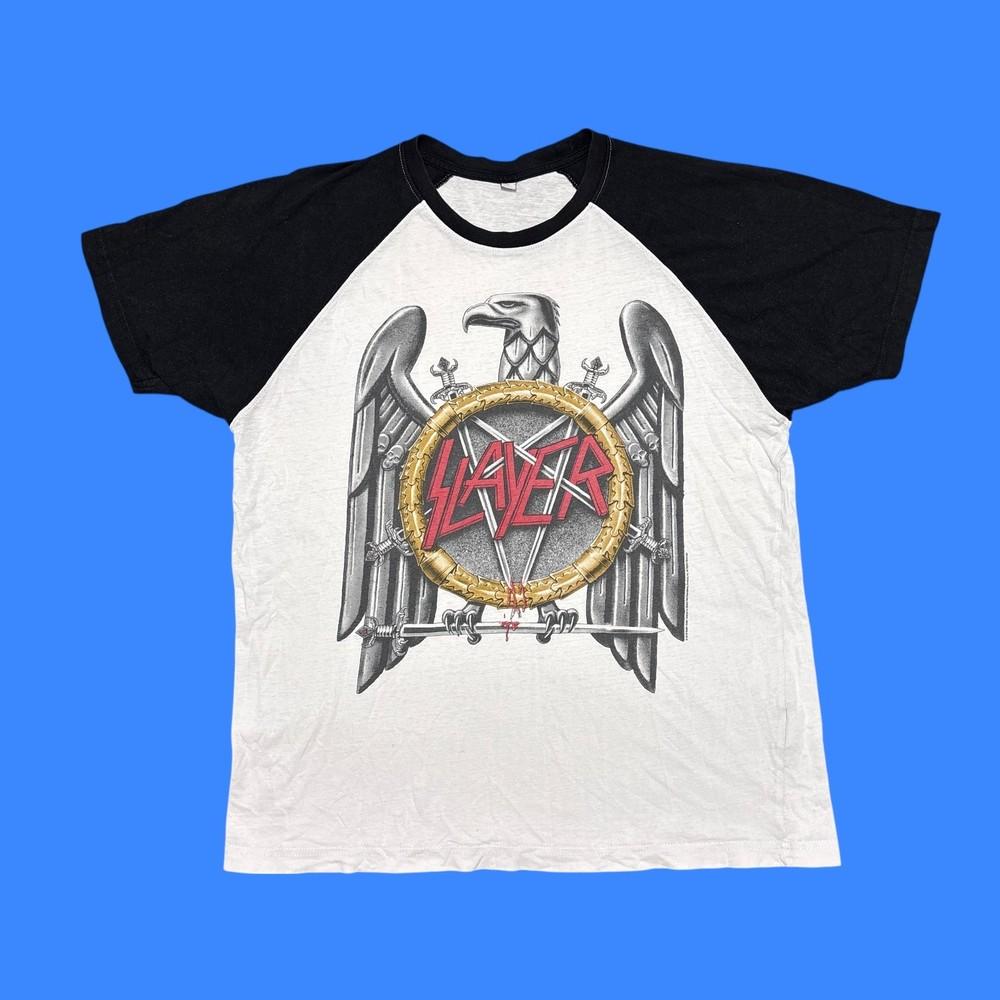 Slayer Shirt White Tour Concert Metal Band Tee Megadeth Metallica Anthrax Unisex T-Shirt S
