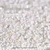 Crystal Glass & Pearl Nail Art Decorations - High Gloss, Flat Back, Off-White Semi-Circular Style