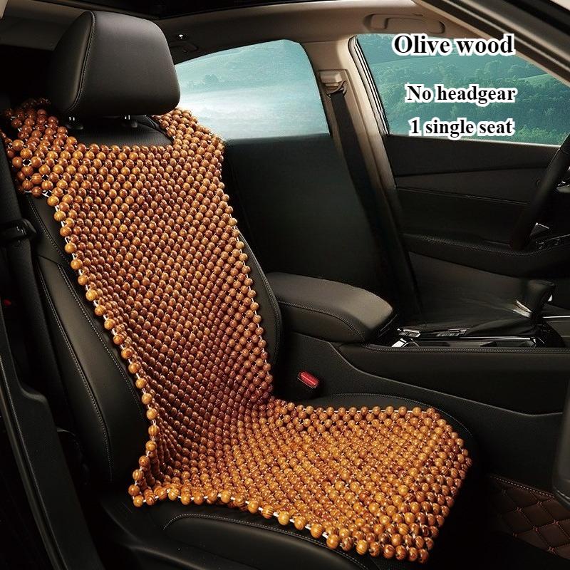 1 Adet Doğal Ahşap Boncuklu Araç Koltuk Örtüsü – El Yapımı, Nefes Alabilir ve Masajlı – Ofis, Ev ve Araç İçin – Uzun Süreli Konfor