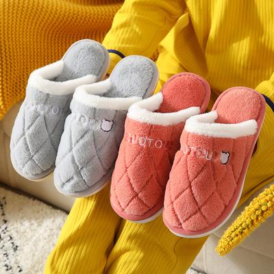 Novo casal chinelos de algodão feminino outono e inverno uso doméstico interno fundo grosso antiderrapante e resistente ao desgaste calor doméstico masculino
