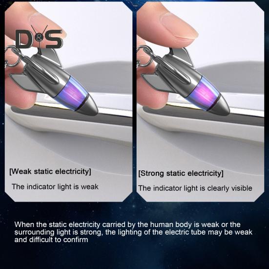 Car Static Eliminator Discharger Keychain Pendant Novel Rocket Design Wear-Resistant Portable Anti-Static Device for Car Metal Handles