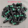 No-Weld DC 5.5x2.1 Power Connector for Security Cameras - Green Terminal Male/Female Adapter