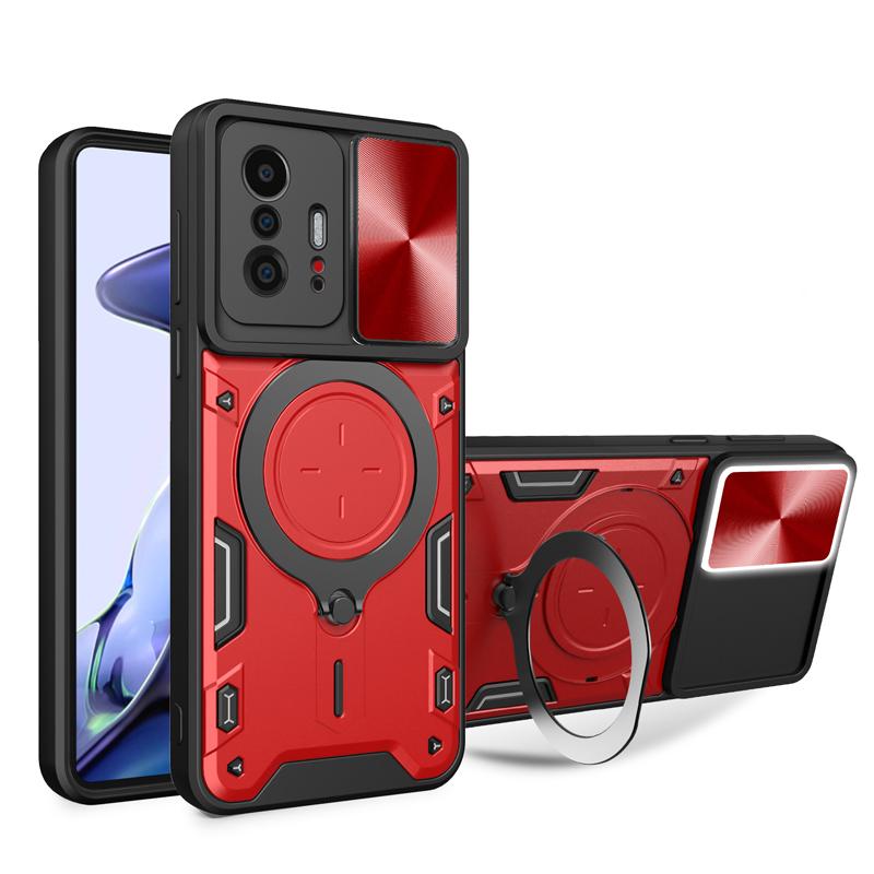 Luxury Shockproof Armor Case For Xiaomi Mi 11T 12T 13 Pro Lite Mi11T Mi12T 5G Anti Shock Ring Stand Holder Full Slide Cap Covers