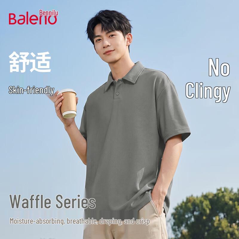 Baleno Men s Waffle Knit Casual Polo Shirt 3XL