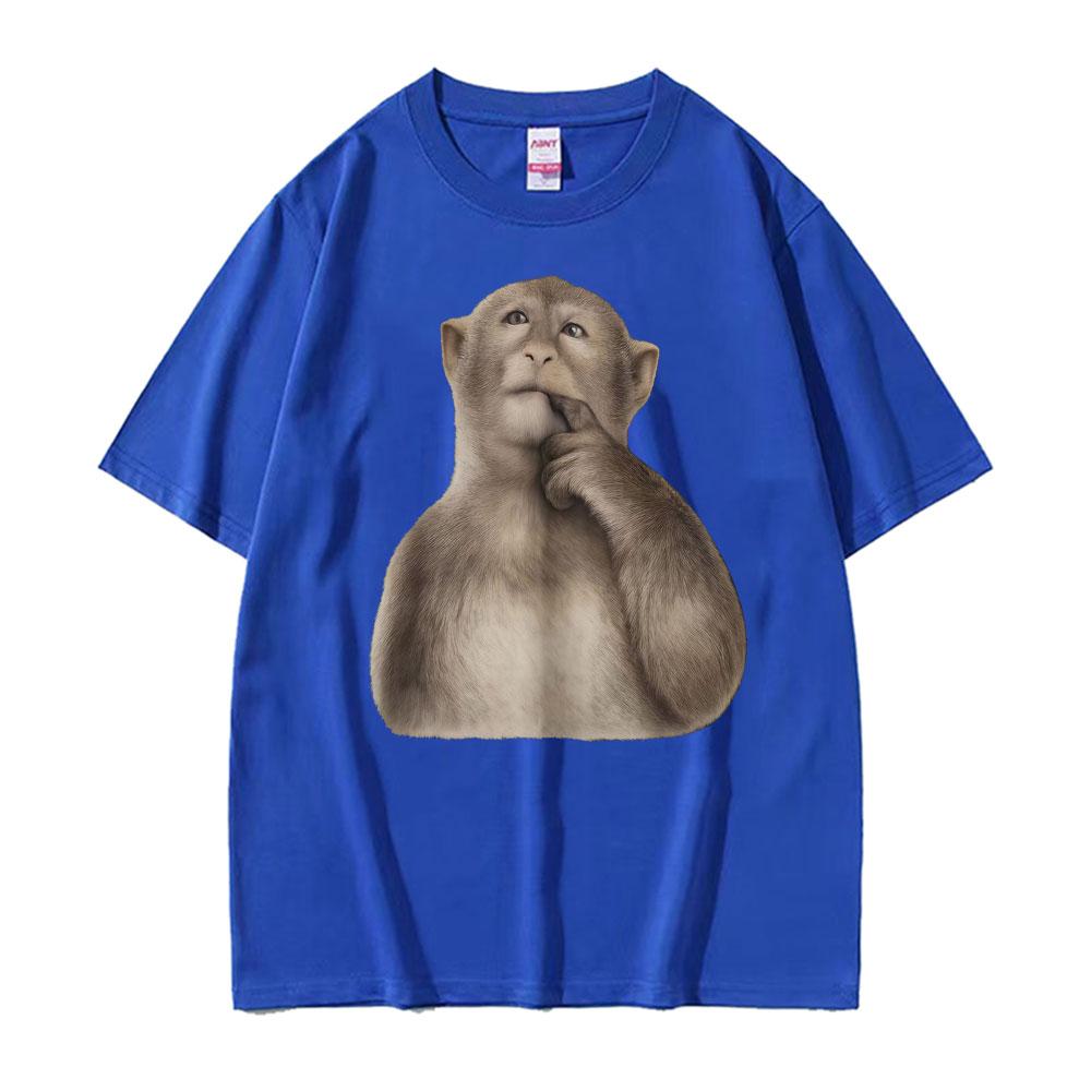 Funny Monkey Unhinged Reaction Stupid Meme Tshirt Men Women Fashion Humor Short Sleeve T Shirts Summer ONeck Oversized T Shirt