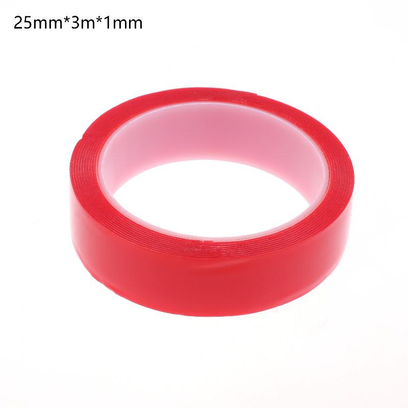 3Meter 10/20/30mm Width Transparent Tape Double Sided Tape Nano Tape Washable Adhesive Nano Traceless Sticker Glue Red