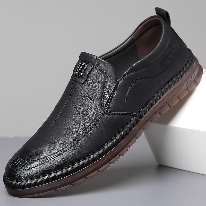 Fashion Spring Autumn Male Shoes Wear-resistant Non-slip Designer New Men's Leather Casual Shoes Lightweight Comfortable Loafers Man