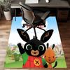 Custom Bing Bunny Mat Personalized Name, Polyester Washable Indoor Entryway Rug, Gift for Christmas, Easter, Thanksgiving Day