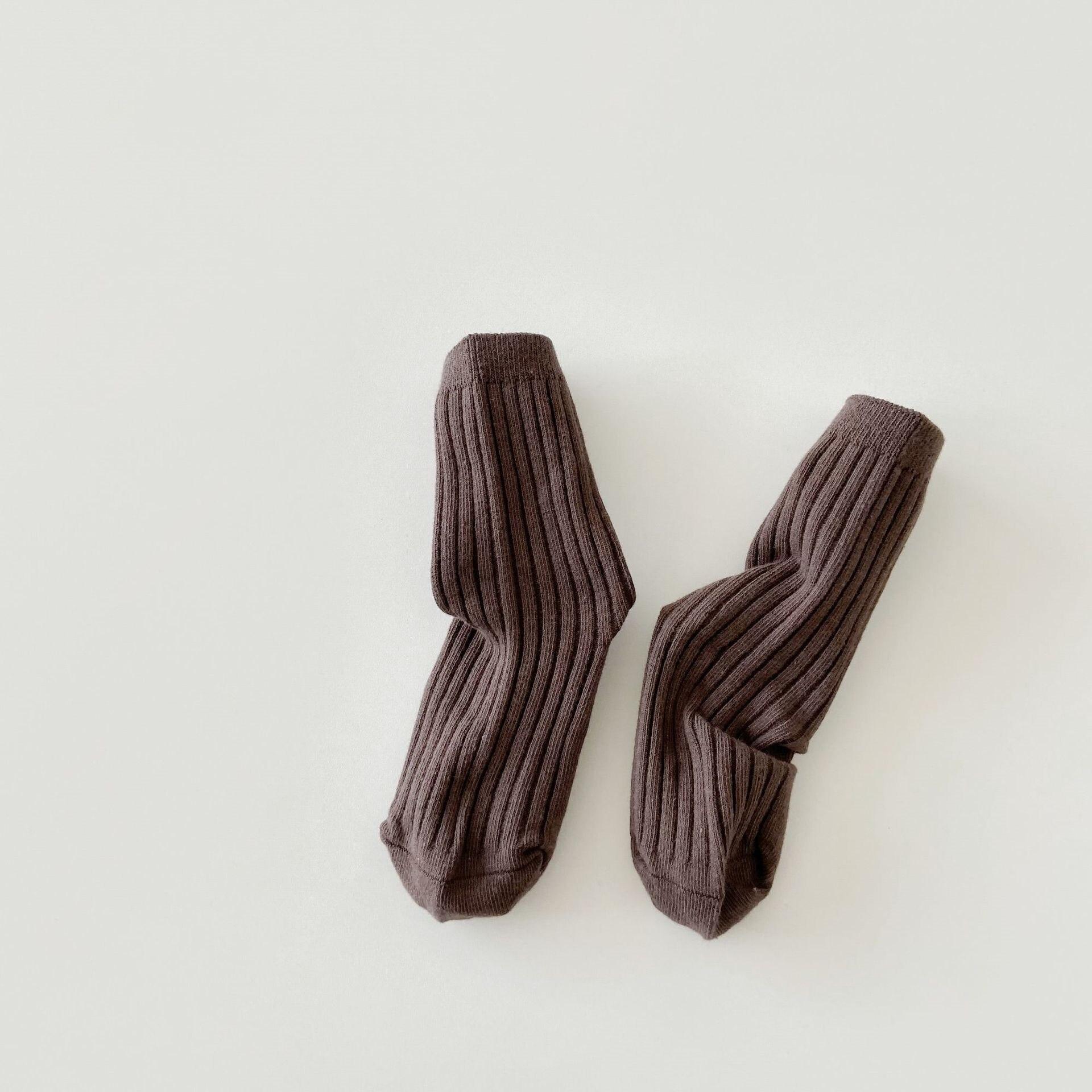 

Дитячі шкільні шкарпетки Модні суцільні кольори серії смугасті телячі шкарпетки для малюків хлопчиків дівчаток ретро весна осінь бавовняні дитячі шкарпетки L