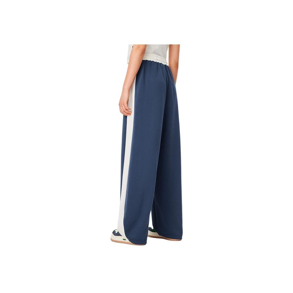 Li-Ning Sports Lifestyle Series Letter Casual Straight Leg Breathable Comfortable Knitted Sports Pants Women bottoms Deep-Navy AKLU568-2