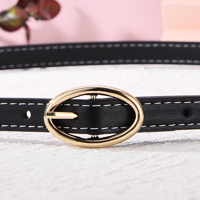 Thin Belt Women'S Design Sense Decorative Oval Pin Buckle Retro Thin Jeans Small Belt
