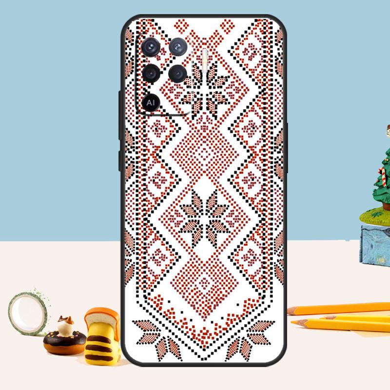 Ukrainian Pattern Case For Oppo A98 A78 A58 A18 A38 A74 A94 A54 A15 A17 A57 A6 A5 Pro A16 A76 A96 A40 A60 A80