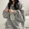 Graphic Hoodies Baggy Tops Grey with Zipper Sweatshirts for Women Full Zip Up Hooded Loose Female Clothes Pullovers