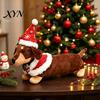 Christmas Gift for Kids Dachshund Plush Toy, Cute Dog Stuffed Animal with Santa Hat Sweater, Toy Soft Holiday Decor Ornament Home Shelf Display,