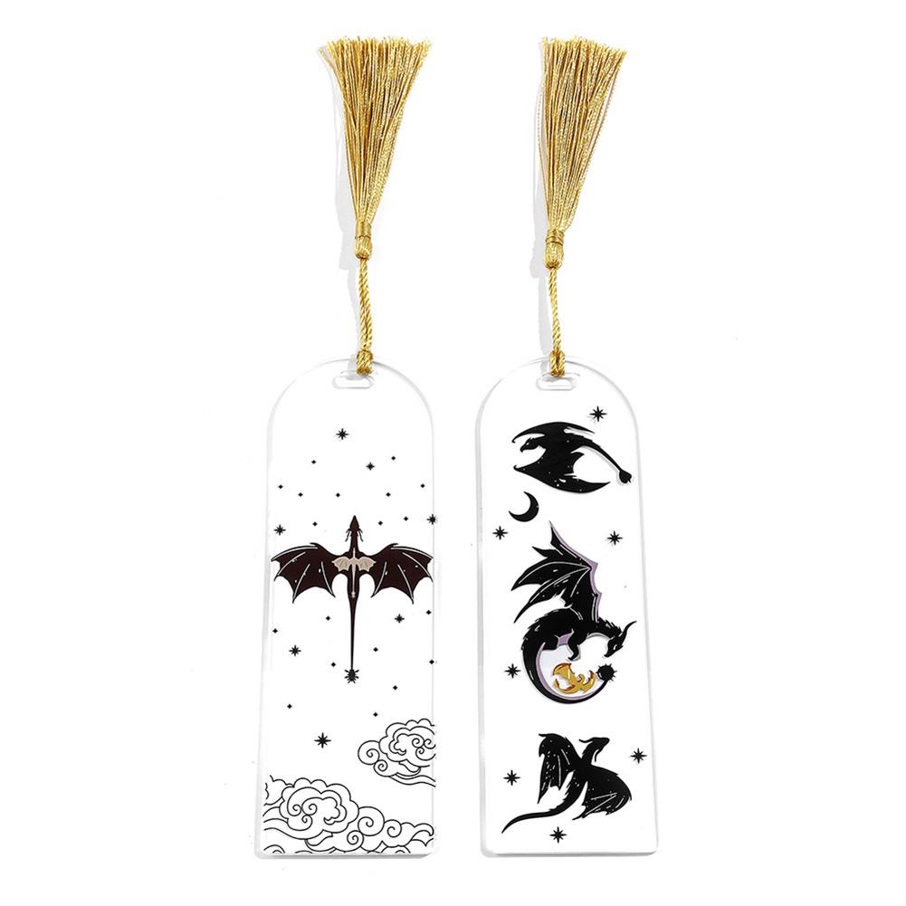 Anime Black Dragon Bookmarks Collection Gift for Book Lovers Acrylic Book Mark for Men Women Teacher Friend Kid Marker Reading