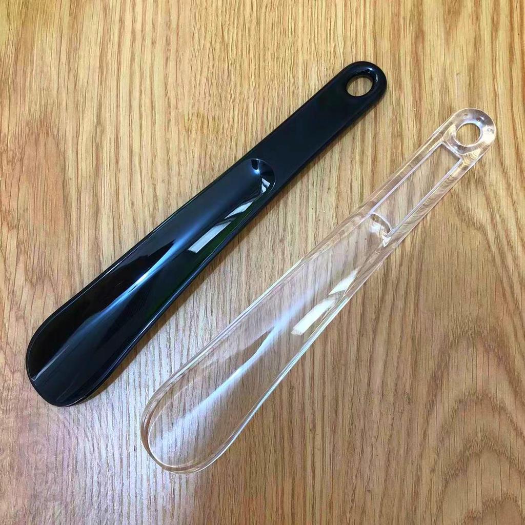 Clear Plastic Shoehorn with Extended Handle for Easy Shoe Wearing