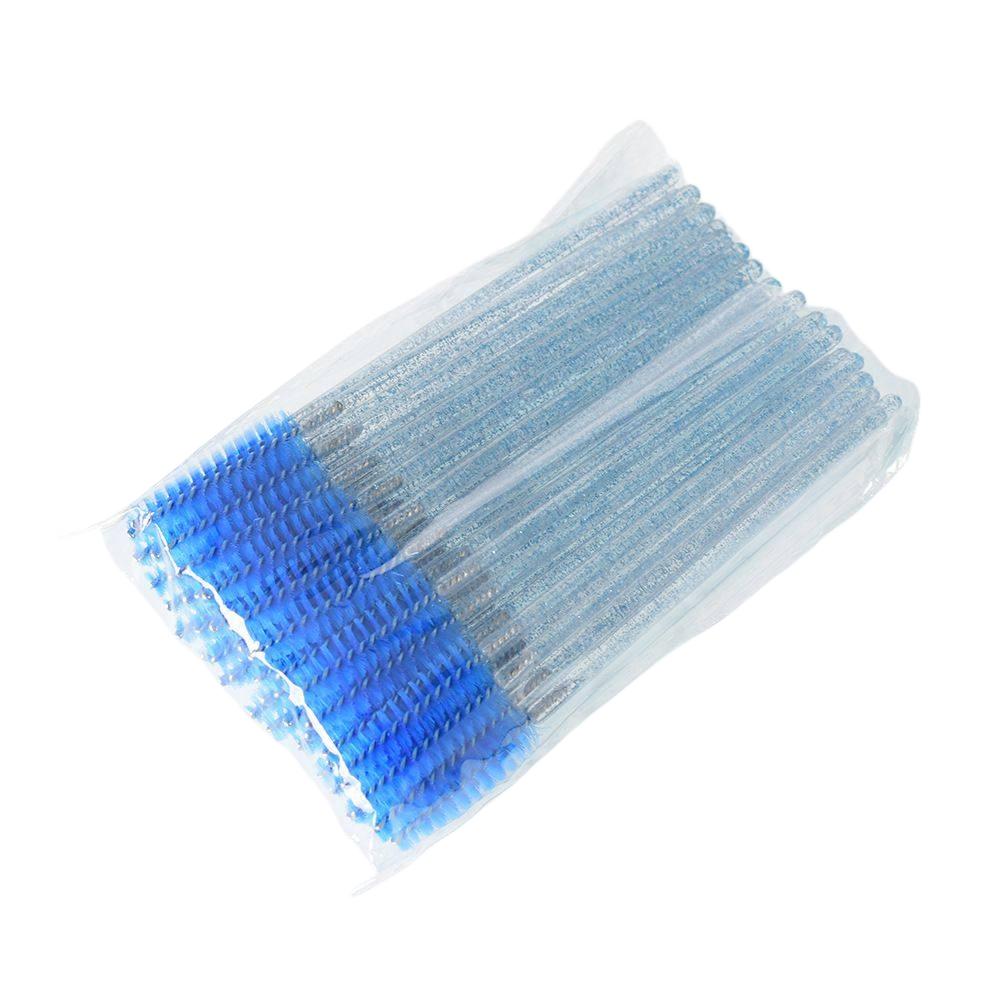 Einweg Kristallgriff Wimpernbürsten, Weiche Spiral-Mascara-Bürsten, Augenbrauenbürste, Wimpernverlängerungswerkzeug 50 Stück