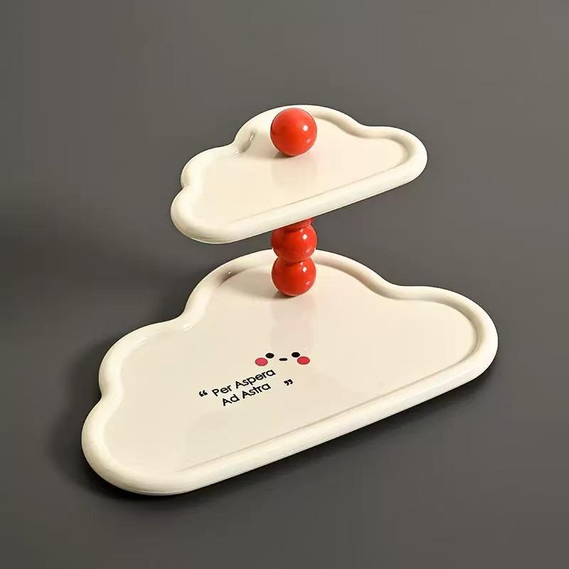 Cloud Shape Double Layer Trays Desktop Perfume Rack Storage Home Decorative Shelf Bathroom Aromatherapy Perfume Organizer