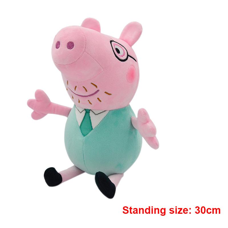 30cm Cartoon Pig Family Plush Toy Set George Dinosaur Pink Parents Dolls Soft Stuffed Animals Kids Birthday Gift Decor