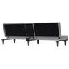 Sofa Bed with Drink Holders Light Grey Fabric
