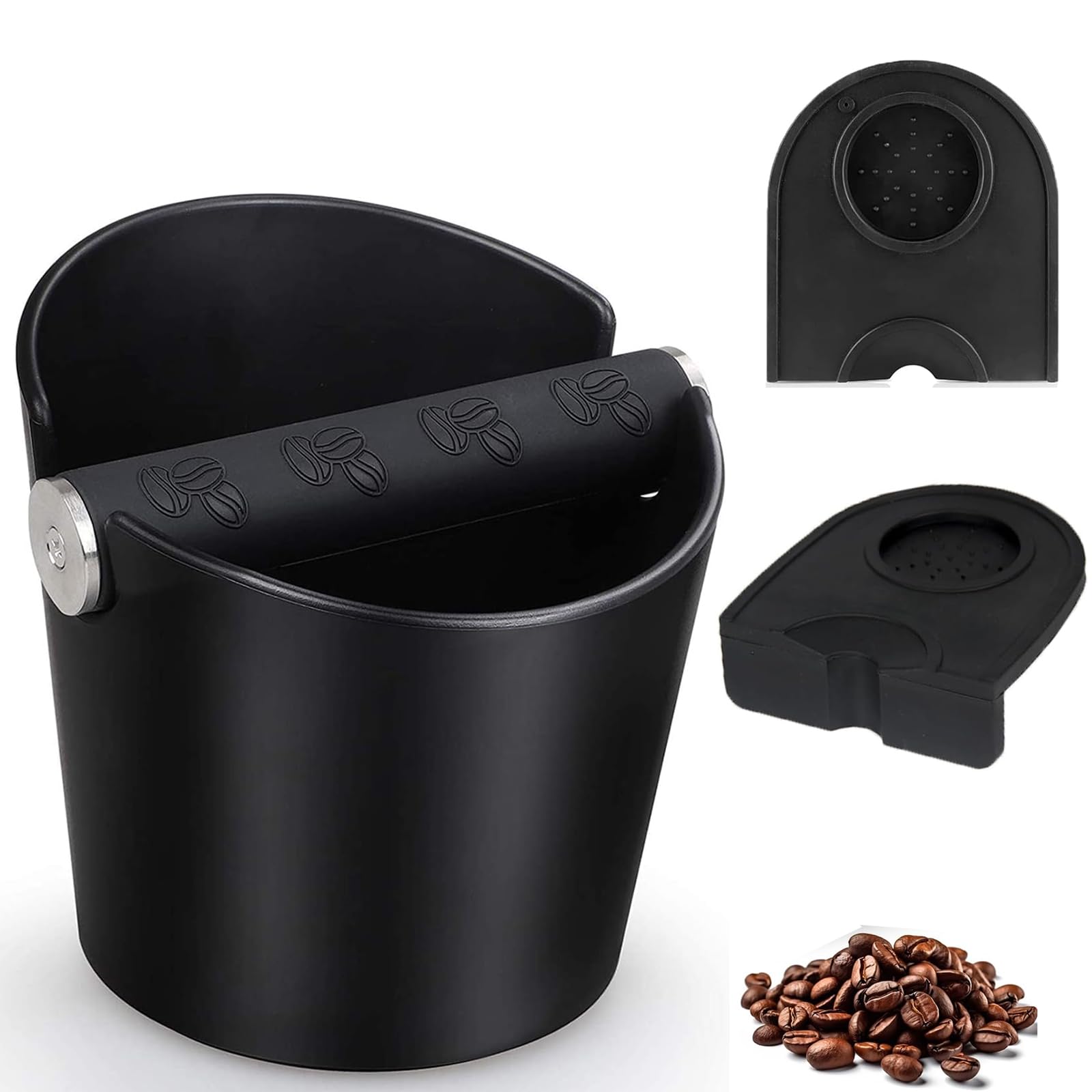 

TAMPURE Espresso Knock Box with Tamper Mat, Coffee Accessories, Tool for Removing Coffee Grounds After Brewing Espresso, for Commercial and Home Use,