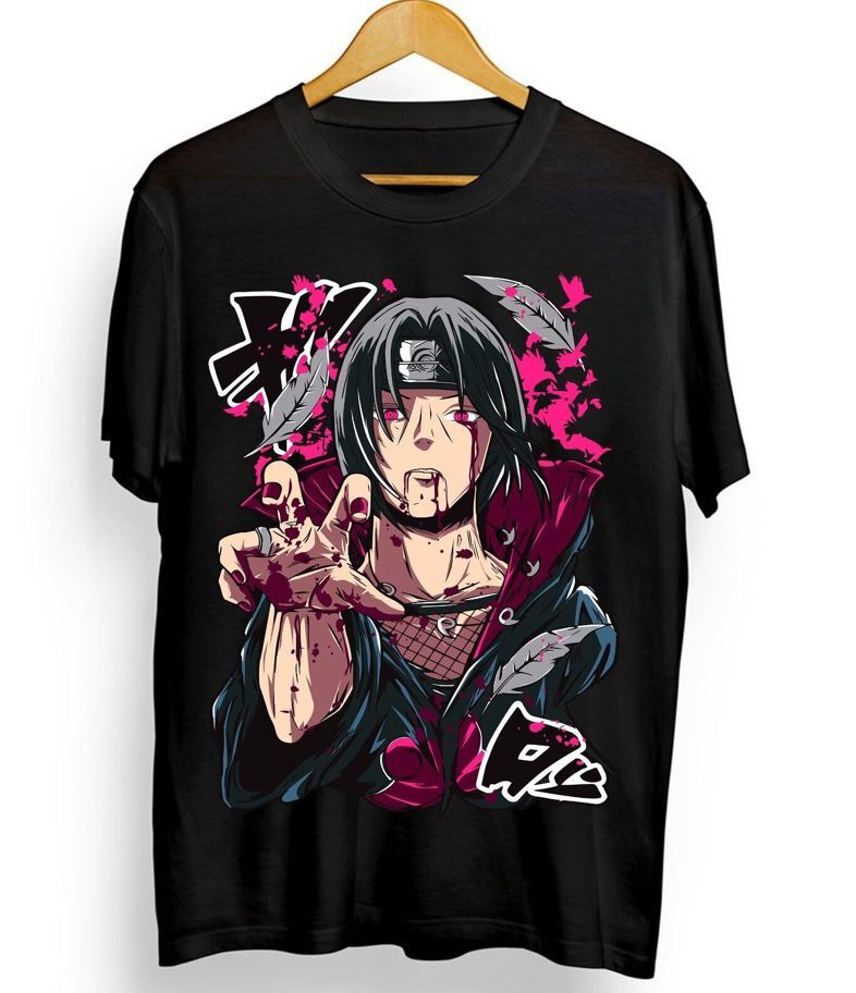 Itachi Uchiha T-Shirt Naruto Rasengan Jiraiya Anime Manga Style Shirt All Size