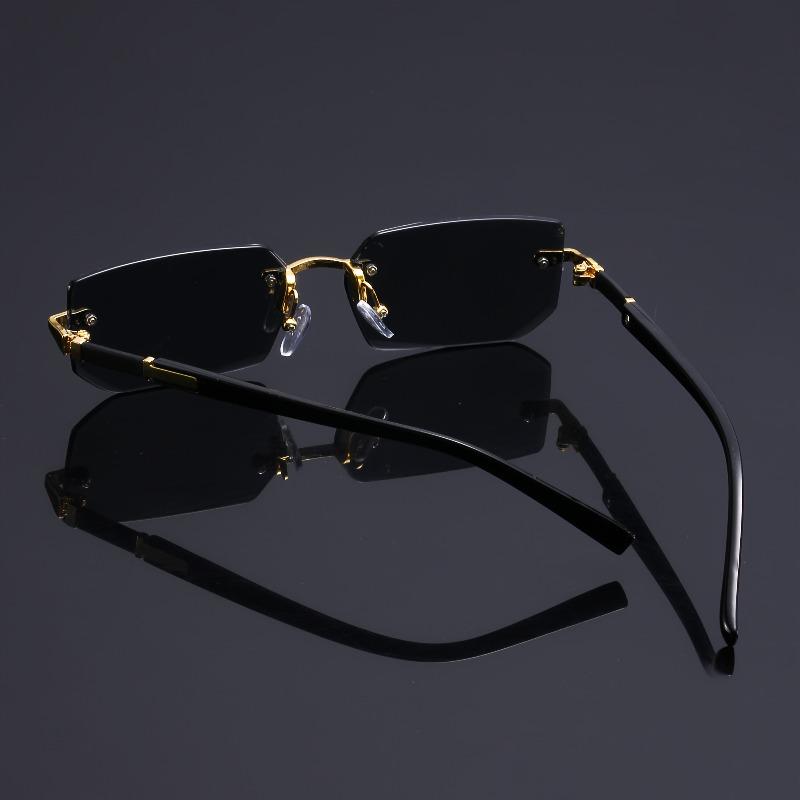 6pcs Retro Korean Sunglasses Seaside Frameless Eyeglasse Anti UV400 Gradient Shades