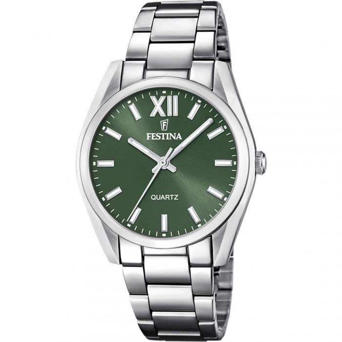 Montre - Festina - F20622/4 - 36.8mm - Étanchéité 50m - Cadran Vert - Acier