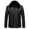 Autumn and winter middle-aged sheep fur all-in-one leather jacket men's velvet leather casual jacket dad wear