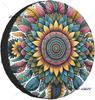 Spare Tire Cover for Rv Trailer Wheel Cover with Boho Mandala Sunflower Camper Spare Tire Cover