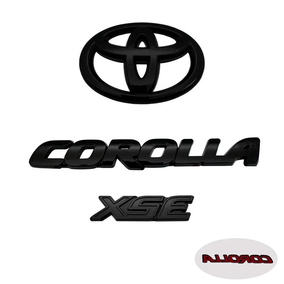 

3PCS ABS car logo Glossy Black Overlay EMBLEM for Toyota COROLLA 2020-2024 SEDAN SE LE XSE PT948 SEDAN ONLY trunk car accessory Glossy Black