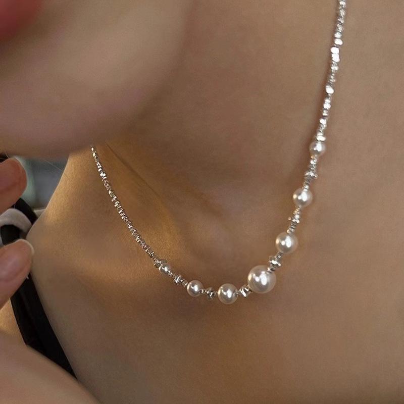 S925 Sterling Silver Thorned Crown Pearl Necklace - Women's Luxury Clavicle Chain Jewelry