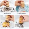Wooden Handle Dish Scrub Brushes Handheld Scrubbing Brush Cleaning Scrubbers  for Bowls Plates Pot