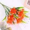 Colorful Home Ornament Wedding Decor Artificial Flowers Fake Lily Persian Leaf Lilies Bouquet