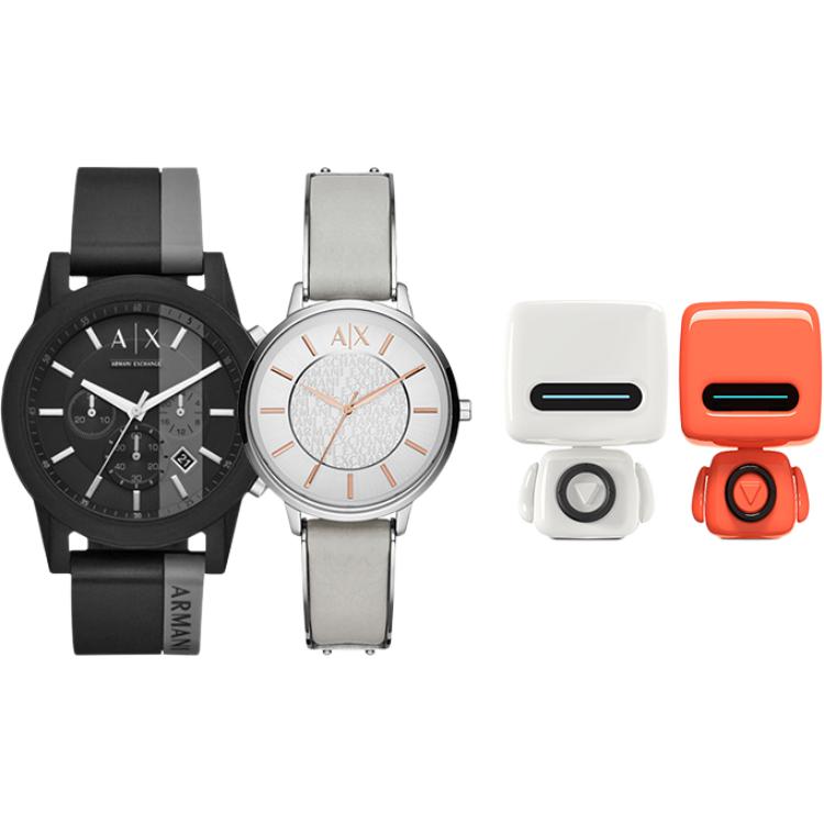 ARMANI EXCHANGEAE Wrist Watch Quartz Movement Leather Strap Black Dial Unisex AX5311-AX1331