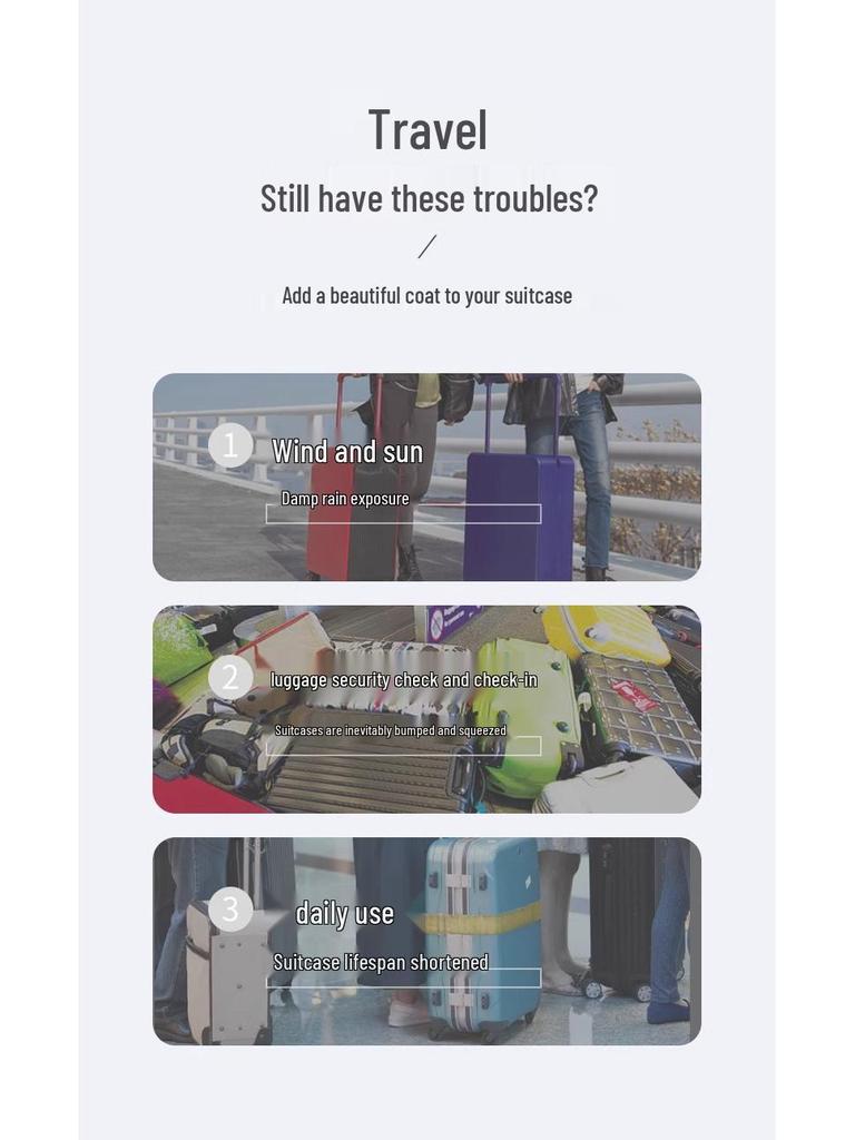 Thickened Transparent Travel Suitcase Cover: Waterproof, Dustproof, Scratch & Wear-Resistant for 20-30 inch Luggage