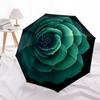 1pc Teal Rose Pattern Automatic Opening/closing Umbrella with Auto Open/Close, Windproof, Foldable Sunshade, Perfect Gift for Friends, Durab