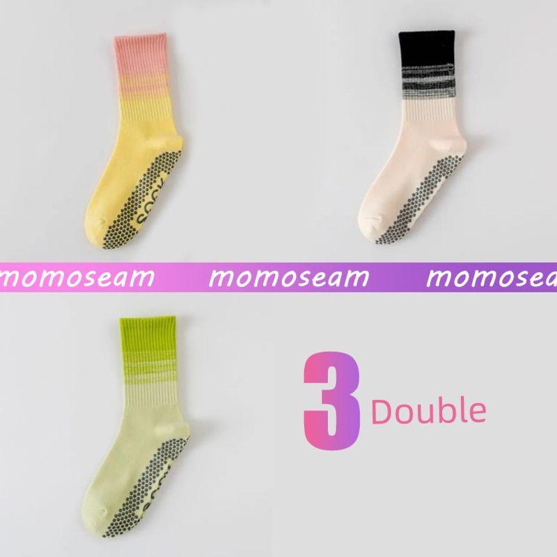 

Non Slip Professional Women Pilates Socks Yoga Socks Aerobics Sports Indoor Running Fitness Special Socks Tube Socks Matcha Green + Lotus Pollen + Ink White