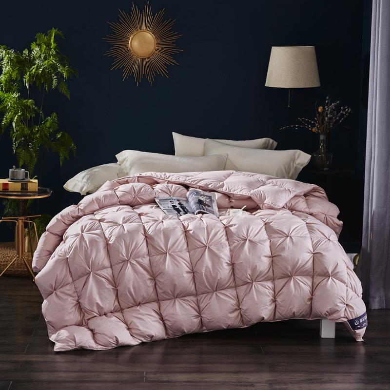 Court Style Soft Silk Twist Solid Color Down Quilt Shell - Silent Semi-Finished Version