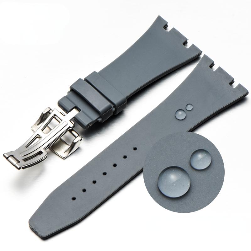 Silicone Watch Strap for AP Aibi 15400 Royal Oak Series Waterproof Sweat-Proof Rubber Watch Band Men's Accessories 26mm27mm28mm