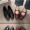 Fashion New Retro Shoes Women Shallow Fashion Buckle Strap Bean Dress Flat Mary Janes Shoes Solid Flat Low Heels Zapatos