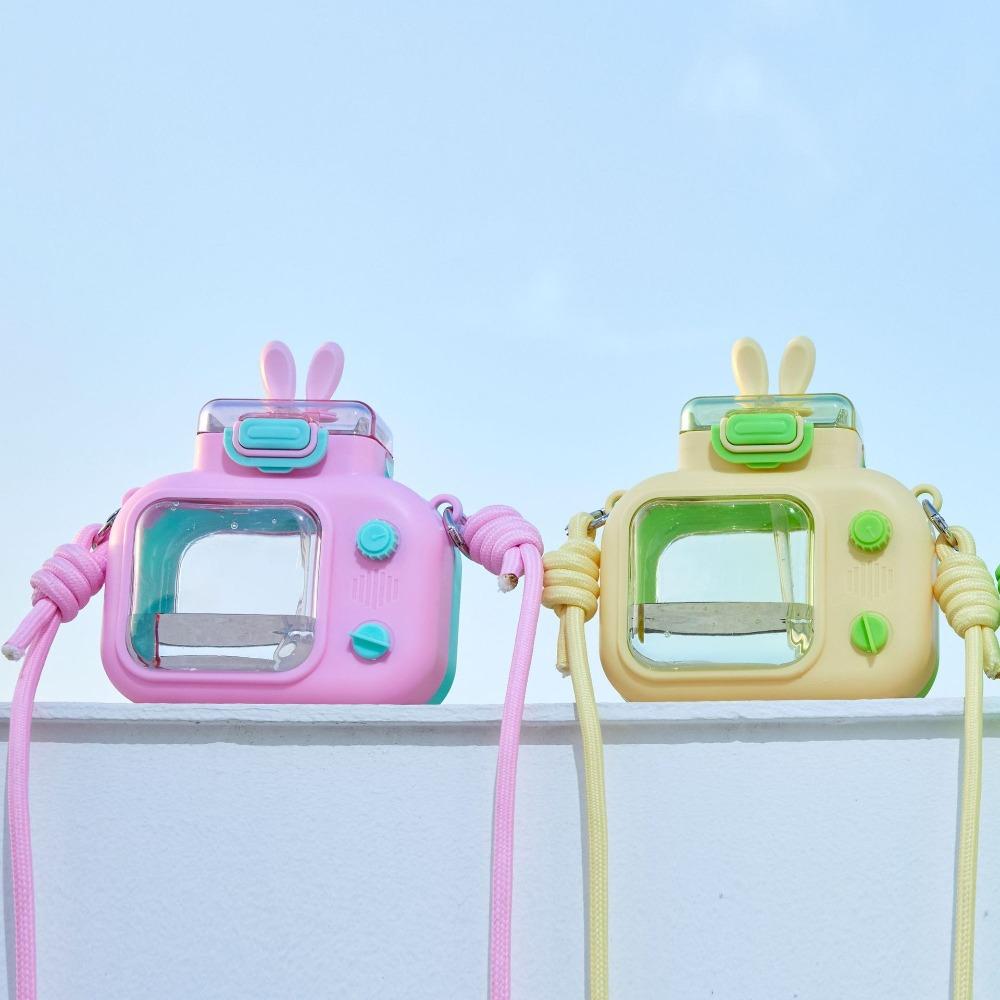 600ml Straw Water Cup Portable Drinking Cup Cartoon Rabbit TV Water Bottle  Children's Girl