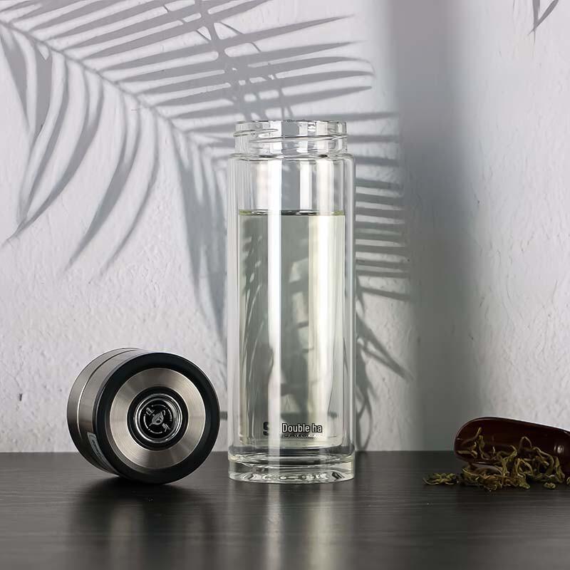 Double-Walled Borosilicate Glass Tea Infuser Bottle