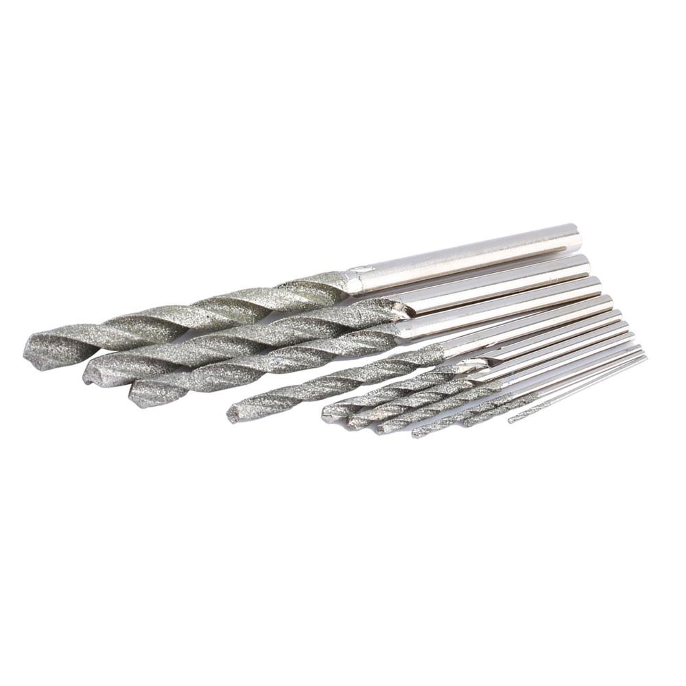 10Pcs Twist Tip Twist Drill Bits Diamond Tipped Drill Bit  for Glass, Tile, Stone and Jewelry Making