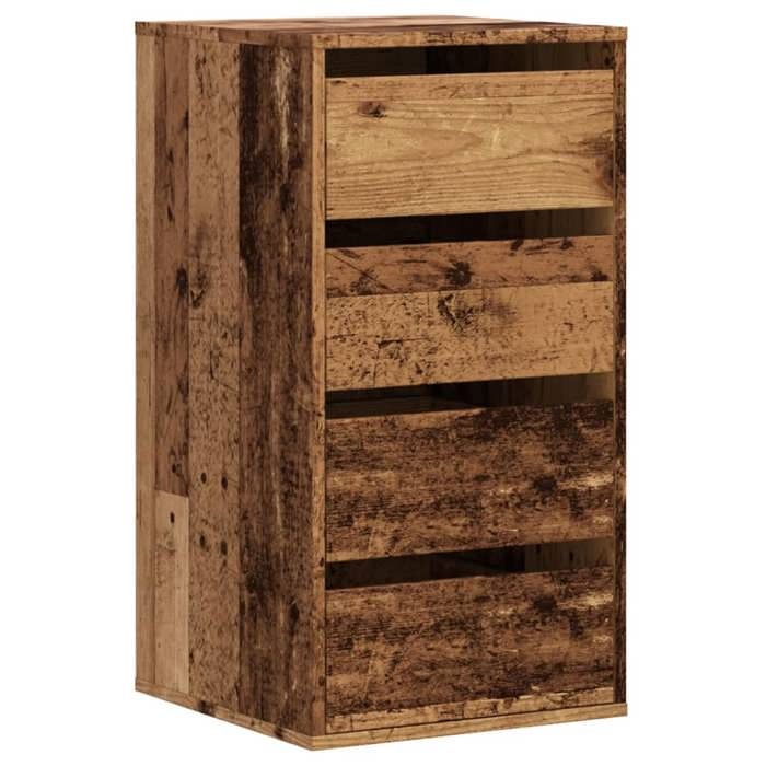 VidaXL Commode d'angle vieux bois 40x41x76 cm bois d'ingénierie, commode à tiroirs, classeur, armoire à tiroirs, armoire de 852868