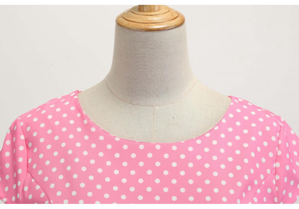 Hepburn Style 50s Retro Women's Print Swing Dress
