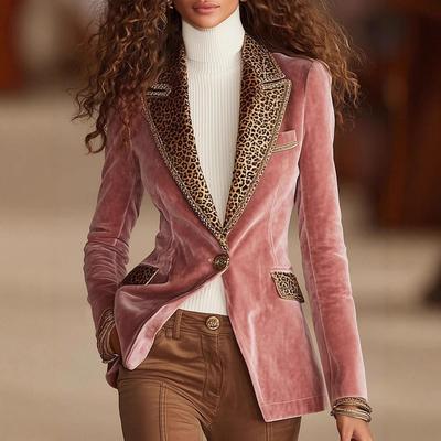 2025 Women's Long Sleeve Solid Color Patchwork Lace Velvet Jacket