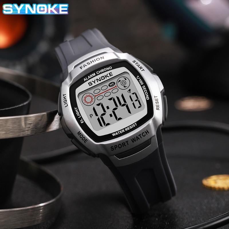 Top Brand New Retro Electronic Watch Men's Large Screen Simple Waterproof Luminous Student Sports Watch