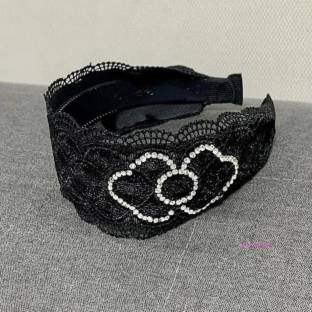 Headband ear-friendly wide lace hairband cubic wide women s black btc007