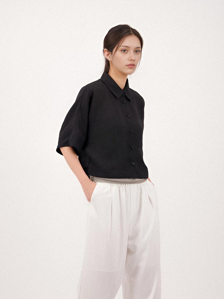 ACUD See Through Cropped Shirt _Black